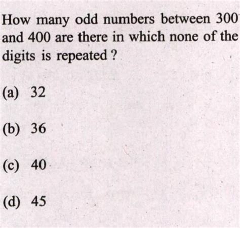 how many odd numbers between 300 and 400